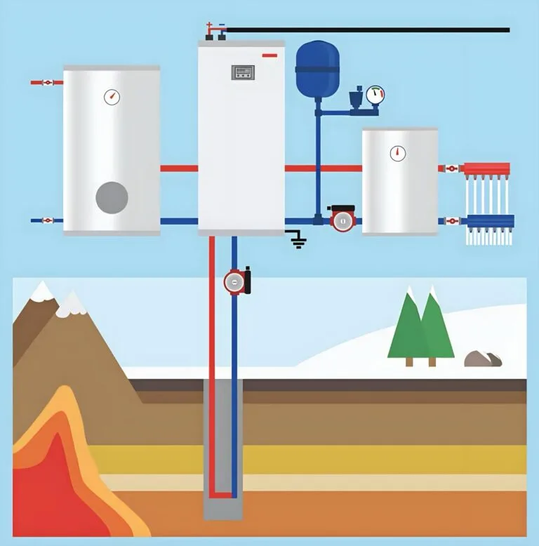 Miten maalämpö toimii kaavio
